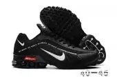 nike off white shox r4 new pas cher black white